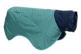 "Dirtbag™ Hunde-Handtuchmantel in mintgrün und dunkelblau, wasserdicht, warm und mit Kapuze für kaltes Wetter."