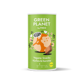 Vegane Snacks von FRED aus Kürbis und Karotte in grüner Verpackung für gesunde Belohnungen und Training.