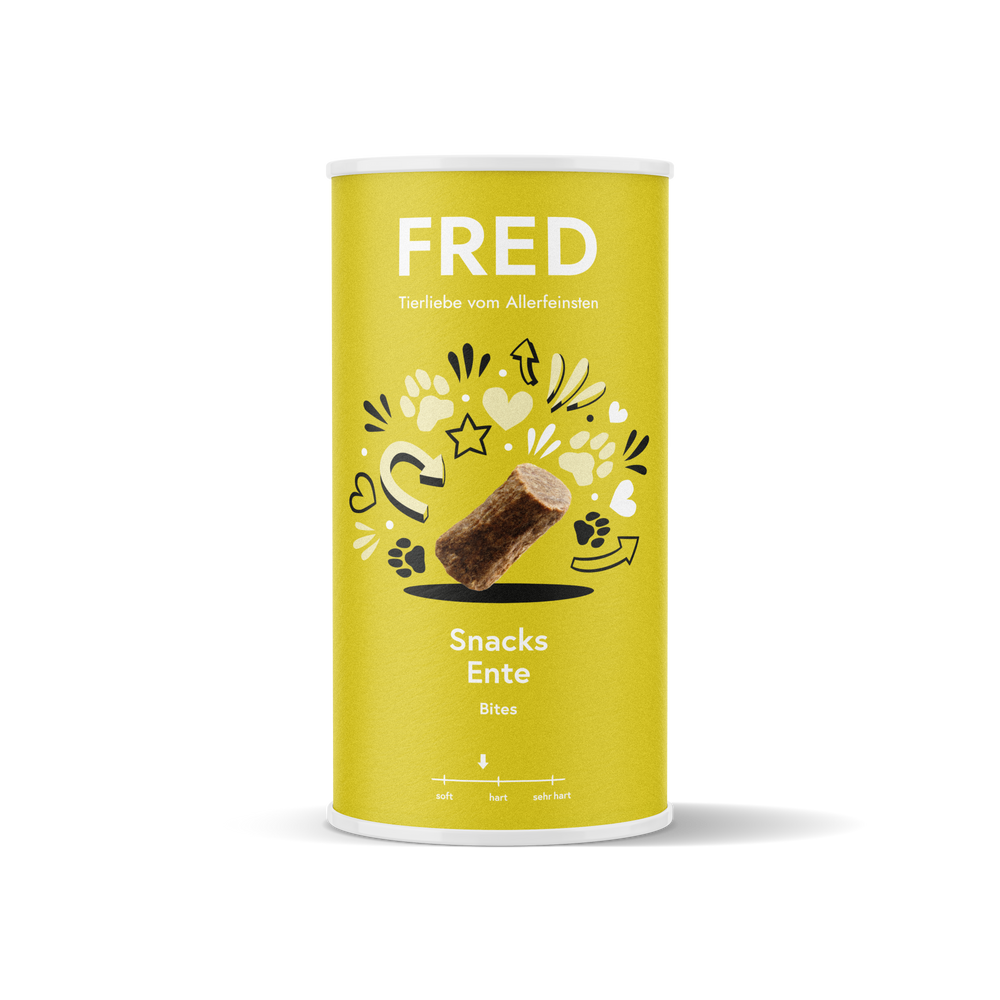 FRED Snacks Ente 2er Set für Hunde, luftgetrocknete Entensnacks, ideal als Belohnung und gut verträglich.