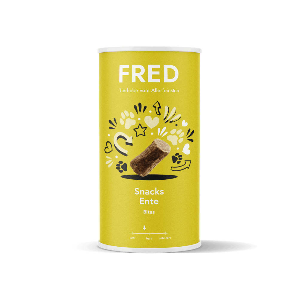 FRED Snacks Ente 2er Set für Hunde, luftgetrocknete Entensnacks, ideal als Belohnung und gut verträglich.