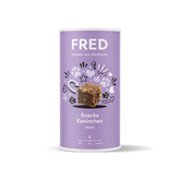 FRED Snacks Kaninchen 2er Set in lila Verpackung, leckere Fleischwürfel für Hunde als Trainingbelohnung und Snack.