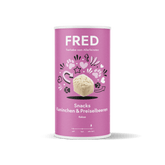 FRED Snacks Kaninchen & Preiselbeeren im praktischen 4er Set für Hunde – aromatische Leckerli in handlicher Dose.