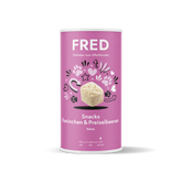 FRED Snacks Kaninchen & Preiselbeeren im praktischen 4er Set für Hunde – aromatische Leckerli in handlicher Dose.