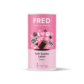 FRED Soft Snacks Lamm 2er Set in pinker Verpackung mit Pfotenabdrücken, ideale Belohnung für empfindliche Hunde.