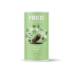 FRED Snacks Ziege 2er Set für Hunde, luftgetrocknete Ziegenfleisch-Snacks, ohne Zusatzstoffe, ideal für empfindliche Hunde.