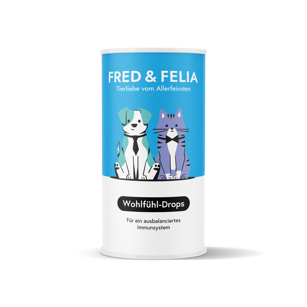 Wohlfühl-Drops 2er Set für Hunde und Katzen, fördert das Wohlbefinden und das mikrobielle Gleichgewicht in der Verdauung.