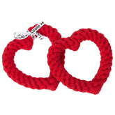 "LABONI HEARTS Kauspielzeuge im Doppel-Set, robuste geflochtene Herzen in Rot für Hunde."
