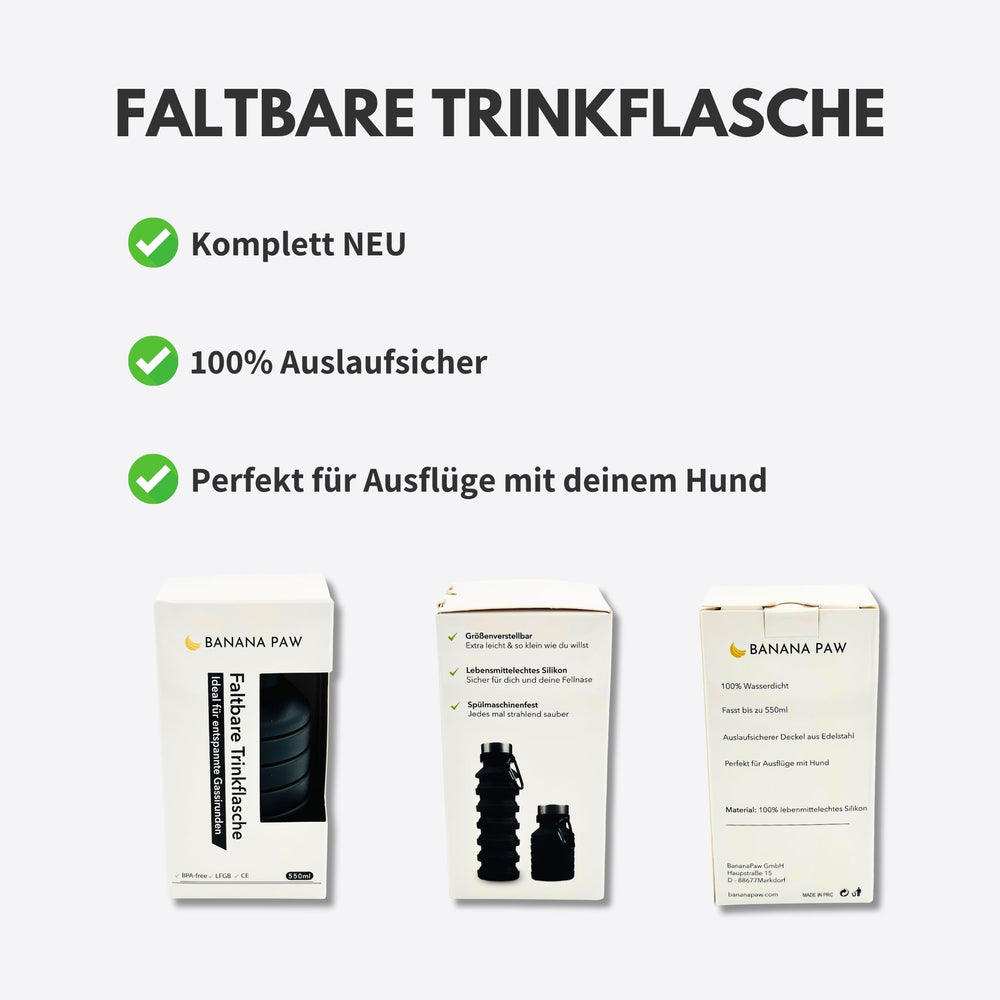 Faltbare Wasserflasche - Schwarz