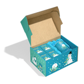 FELIA Weihnachtsbox 2er Set mit winterlichem Design, Tasse und festlichen Produkten in blau, ideal als Geschenk für die Weihn