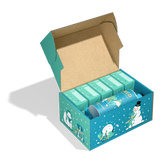 FRED Weihnachtsbox M mit offenen, dekorativen Boxen und Flasche, ideal als Geschenk für die festliche Jahreszeit.