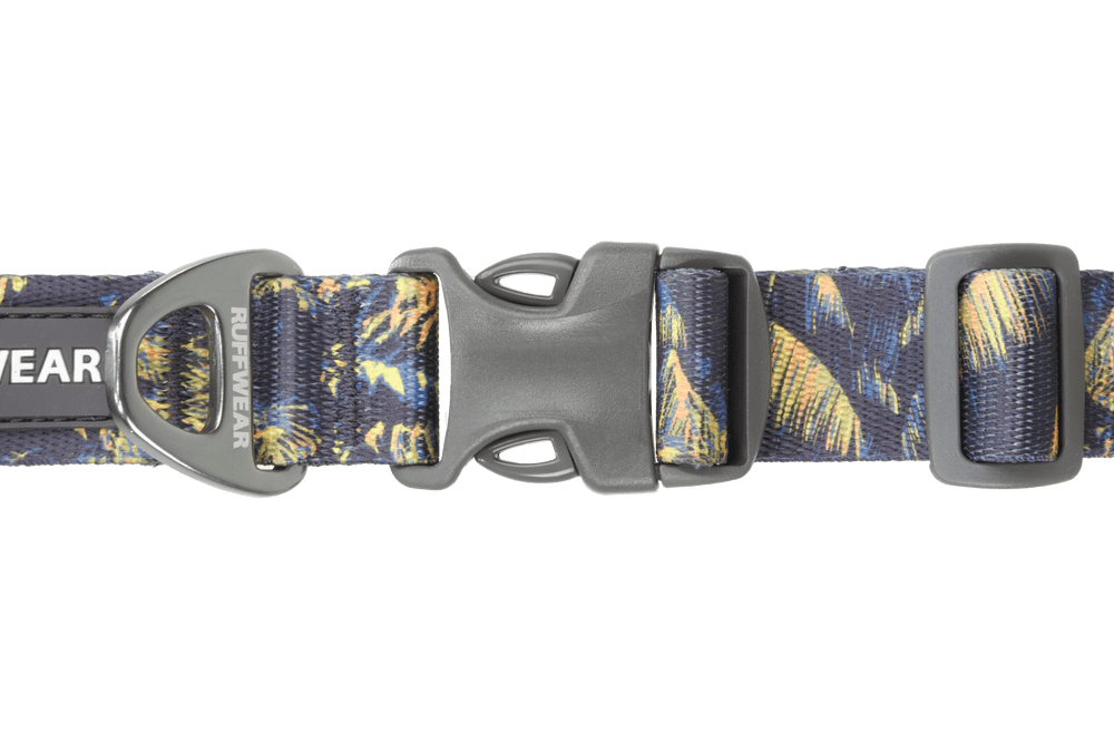 Robustes Front Range™ Hundehalsband mit buntem Muster und stabiler Kunststoffschnalle für Leinen und Anhänger.