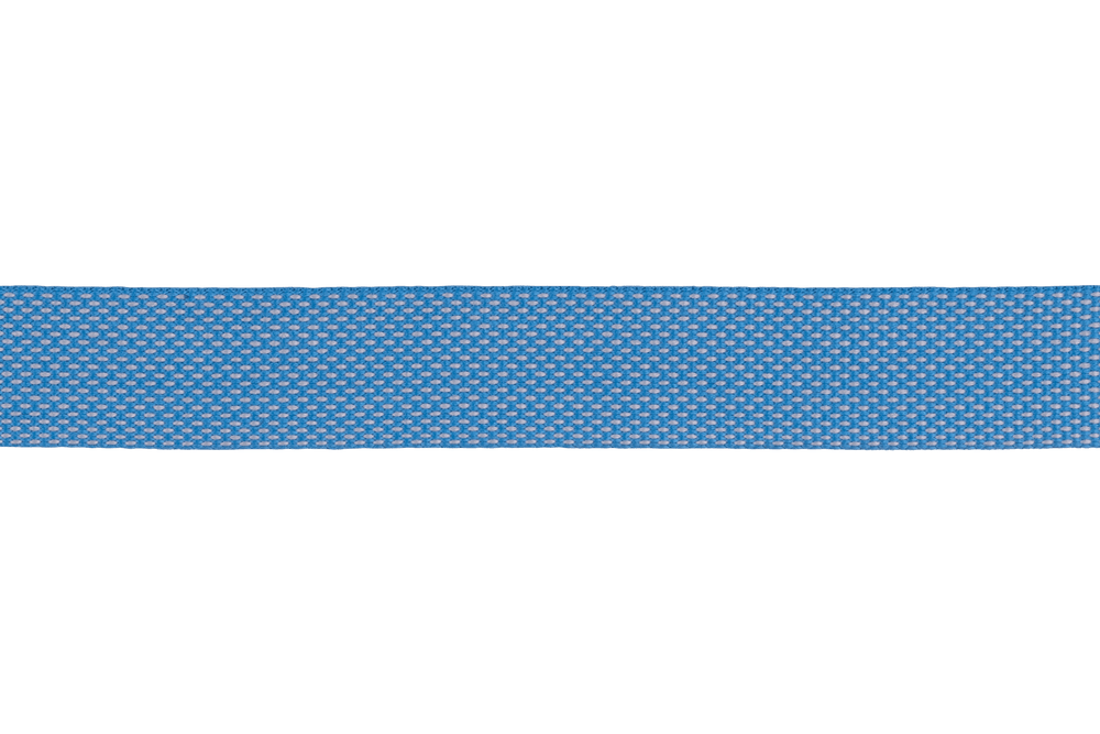 Blaues, robustes Hundehalsband aus feinem Stoff mit regelmäßiger Struktur für optimalen Komfort und Stil.