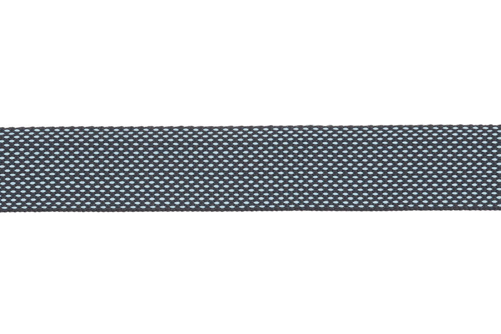 Schwarzes Stoffband mit hellblauen Punkten für das Hi Light™ Leicht Hundehalsband, ideal für stylishe Hunde.