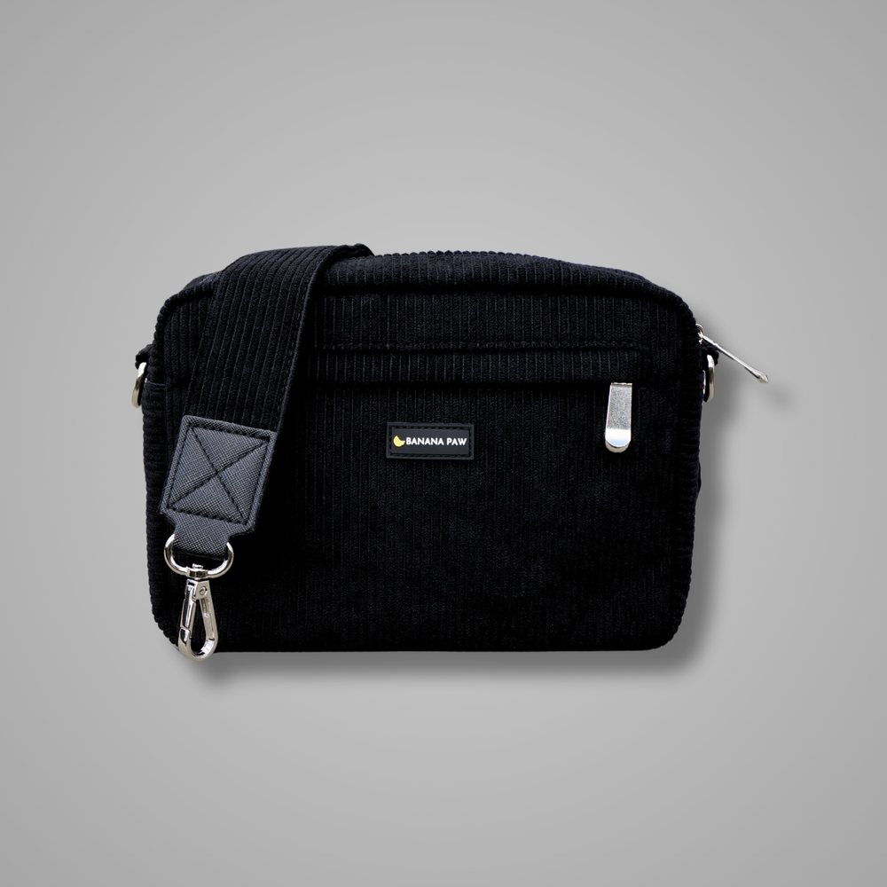Gassitasche Cord + Leckerlitasche (Black Beauty)