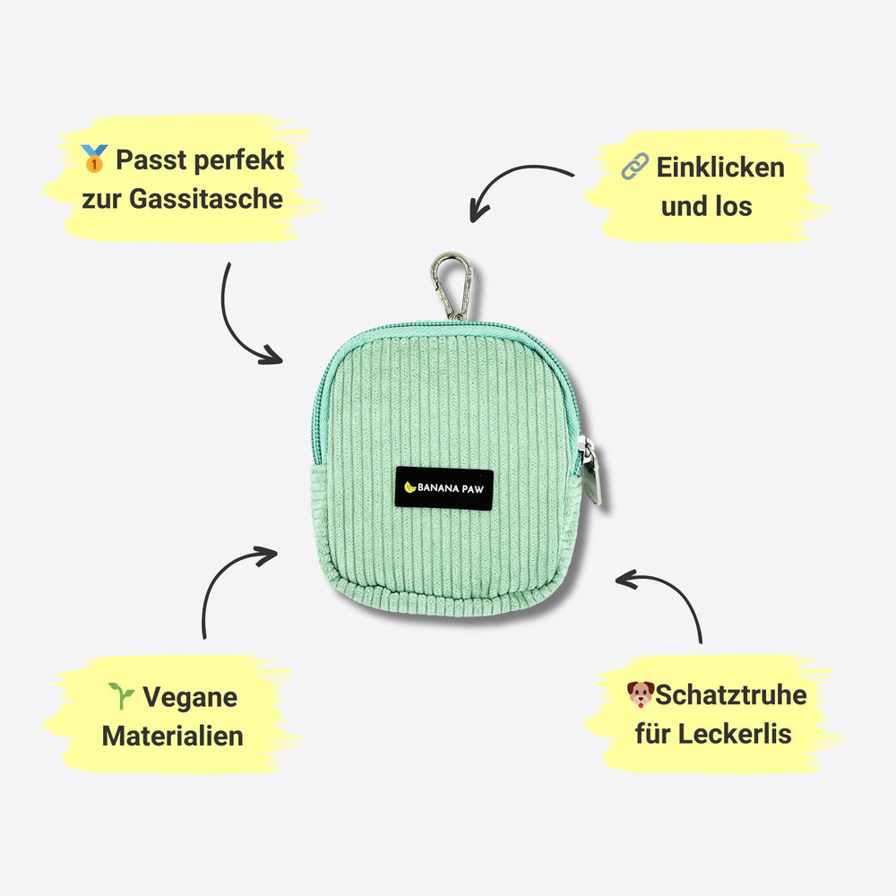 Gassitasche Cord + Leckerlitasche (Mint Bliss)