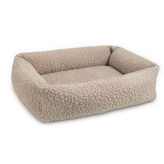 Gemütliches ORTHO Hundebett BELLAGIO in Beige mit hohen Seitenwänden, ideal für entspanntes Schlafen und Wohlfühlen.