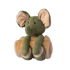 Häkelspielzeug in Form eines Elefanten mit großen Ohren, ideal für Hunde und Kuschelfreunde.