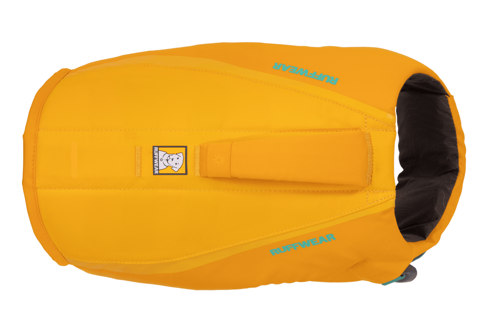 "Float Coat™ Schwimmweste für Hunde, gelb, wasserabweisend mit stabilen Griff und schlichtem Design."