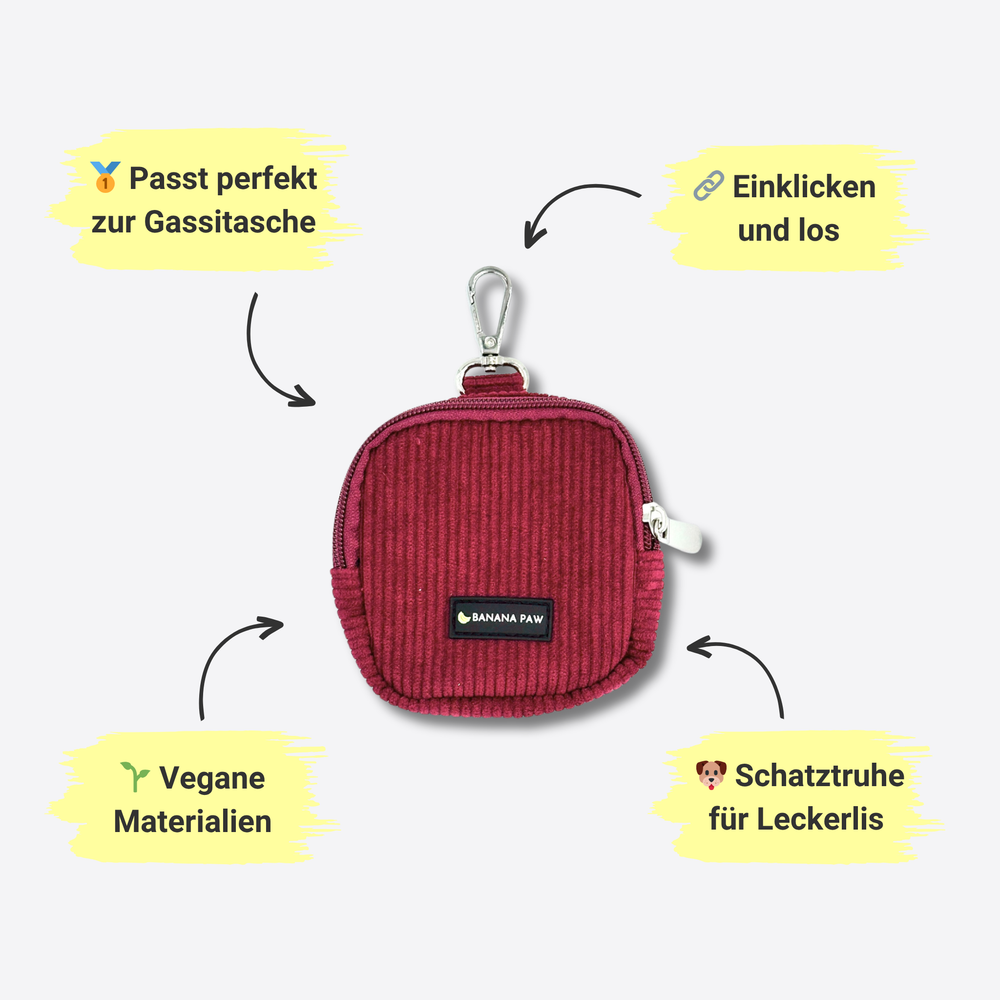 Gassitasche Cord + Leckerlitasche (Berry Muse)