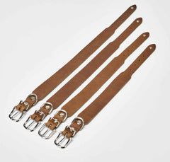 Klassisches GIRO Halsband aus braunem Leder mit silberner Schnalle – ideal für jeden Einsatz.