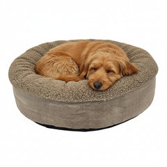 Rundes Komfortbett Donut "TEDDY" mit flauschigem Innenbereich, ideal für schlafende Hunde.