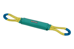 Weiches Pacific Loop™ Hundespielzeug in grün mit gelben und blauen Schlaufen für interaktiven Spielspaß.