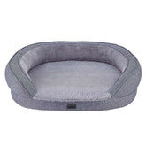 Komfortables ovales Hundebett "AMCA" in grau mit weichem Innenfutter und erhöhtem Rand für kuschelige Entspannung.