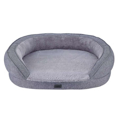 Komfortables ovales Hundebett "AMCA" in grau mit weichem Innenfutter und erhöhtem Rand für kuschelige Entspannung.