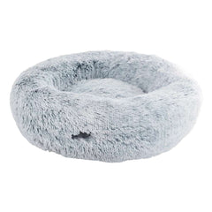 Komfortbett Donut "Nuru" für Haustiere in grau, mit weicher Oberfläche und hoher Umrandung für Geborgenheit.