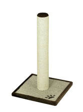 Stabiler Kratzbaum "CLASSIC II" mit quadratischer Basis und hohem, sisalumwickeltem Kratzpfeiler für Katzen.