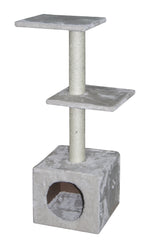 Grauer Kratzbaum Classic COSTA für Katzen mit stabiler Basis, Eingangsöffnung und zwei Plattformen in verschiedenen Höhen.
