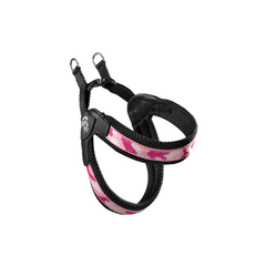 Hundegeschirr Easy Fit Click Penny Mesh in Schwarz mit pinken und weißen Akzenten, atmungsaktiv für optimalen Komfort.