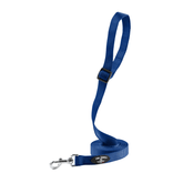 Blaue, strapazierfähige Hundeleine mit Schlaufe und Karabinerhaken für sicheres Gassigehen.