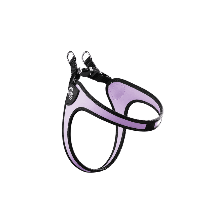 „Lila Hundegeschirr Easy Fit Click Original mit schwarzen Akzenten, verstellbaren Schnallen und D-Ring für sicheren Halt.“