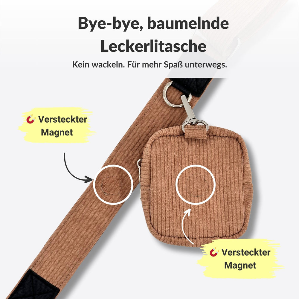Gassitasche Cord + Leckerlitasche (Mocca Mood)