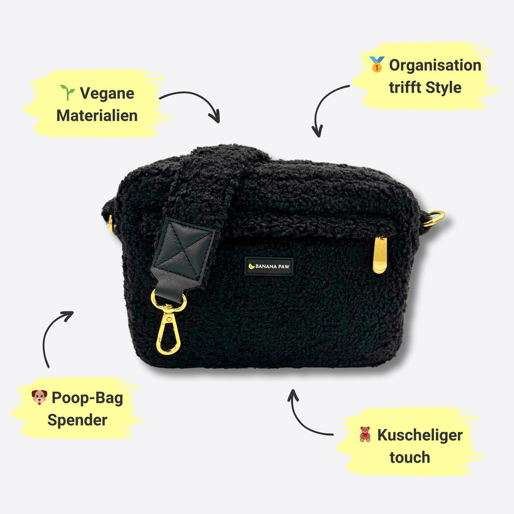 Gassitasche Teddy + Leckerlitasche (Obsidian Black)