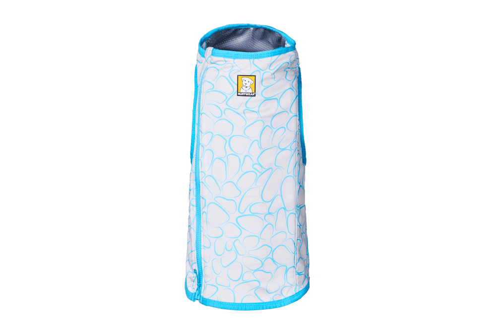 "Kühlende Hundeweste Swamp Cooler Zip™ in Blau mit Muster und Reißverschluss für optimale Erfrischung an heißen Tagen."