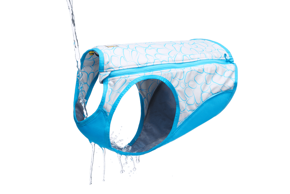 Kühlende Hundeweste Swamp Cooler Zip™ mit Wasser spritzendem Design und zwei Fächern für optimalen Komfort.