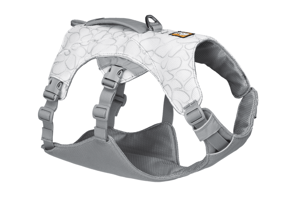 Hellgraues Swamp Cooler™ Kühlgeschirr für Hunde mit gepolstertem, atmungsaktivem Design und verstellbaren Riemen für optimalen Sitz.