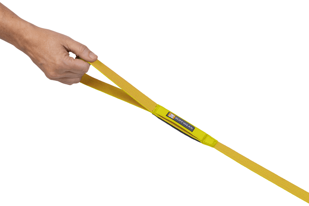 Hi Light™ leiche Hundeleine in Hand gehalten, zeigt die gepolsterte Grifffläche und das strapazierfähige Material.