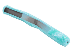 Moderner Rasierer mit blauem Griff und sichtbarer Klinge für eine präzise Rasur.