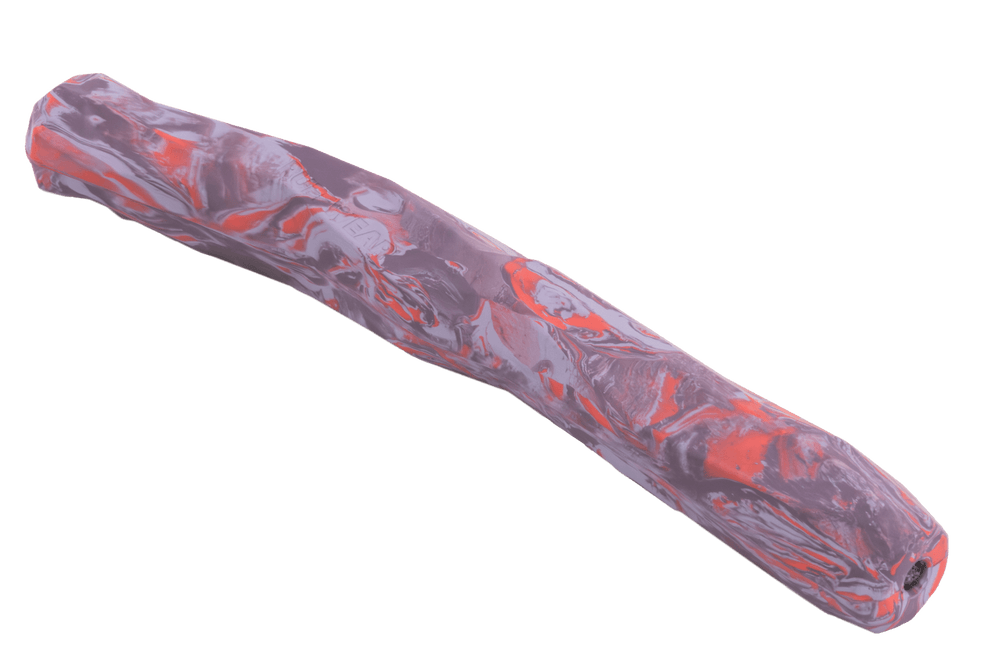 Nag-a-Stick™ in lila-rotem Marmor-Design, geschwungene Form mit glatter, undurchsichtiger Oberfläche.