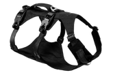 Schwarzes Ridgeline™ Hundegeschirr mit verstellbaren Riemen für optimale Passform und Unterstützung.