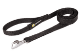 Schwarze, robuste Ruffwear Front Range™ Flex Hundeleine mit stabiler Schnalle und ergonomischem Griff.
