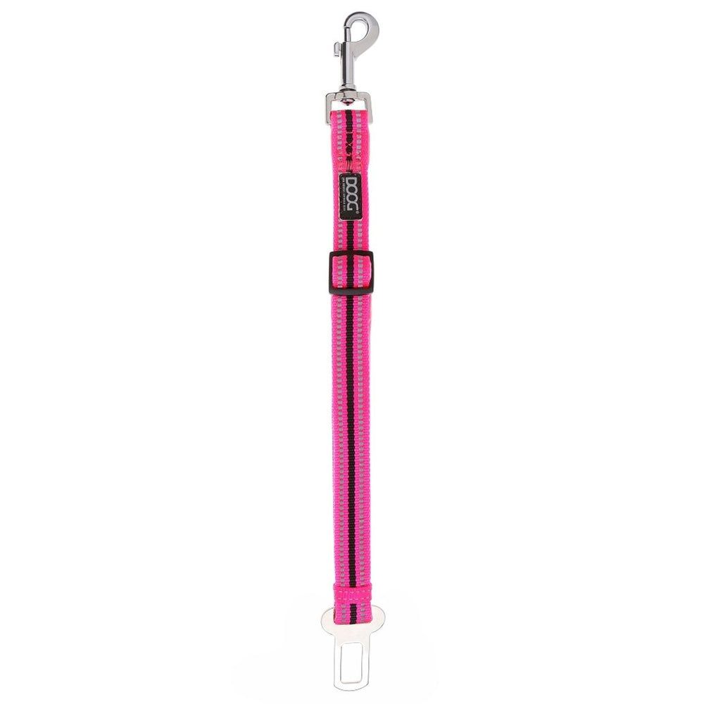"Pinkfarbene Hundeleine mit reflektierendem Design und stabilen Karabinerhaken für sicheres Gassigehen."