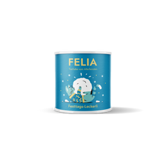 FELIA Festtags-Leckerli 4er Set in blauer Dose für Katzen, ideal als Belohnung oder für besondere Anlässe.