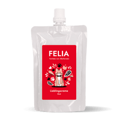FELIA Lieblingscreme Rind 10er Set für Katzen, cremiger Snack mit intensivem Geschmack, ideal als Belohnung oder Futtertoppin