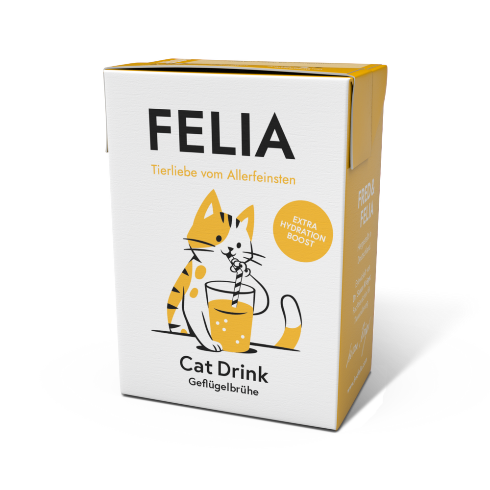 FELIA Cat Drink Huhn 2er Set - aromatische Hühnerbrühe zur Förderung der Flüssigkeitsaufnahme bei Katzen.