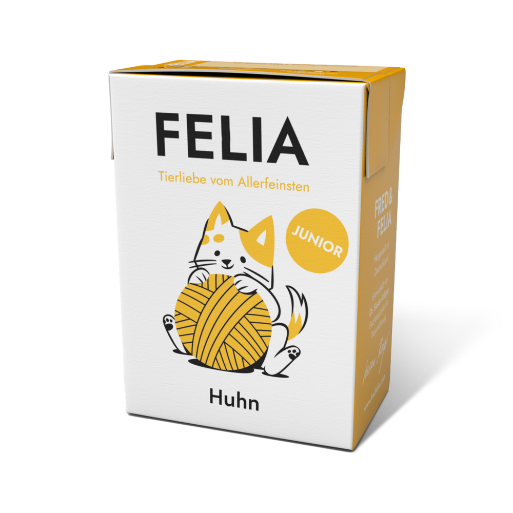 FELIA JUNIOR Huhn 2er Set für Kätzchen bis 12 Monate, getreidefrei und leicht verdaulich, hochwertige Nährstoffe für Wachstum