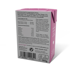 Katzenfutter FELIA Pferd 2er Set mit hohem Fleischanteil, ohne Zucker, verfeinert mit Obst und Gemüse für ausgewachsene Katze